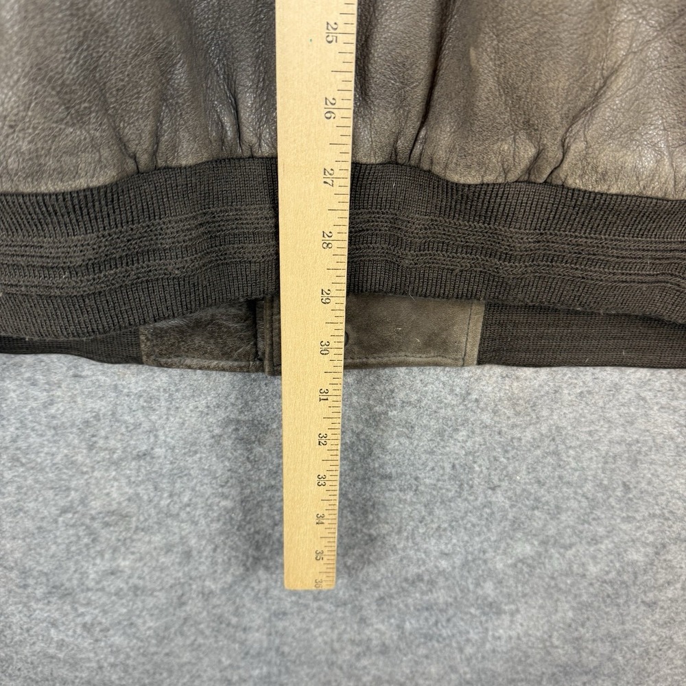 Roundtree And Yorke Leather Jacket Mens XL Tall A2 Flight Bomber Full Zip Brown - Picture 10 of 11